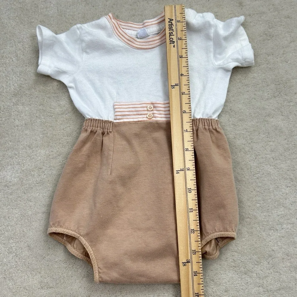 Vintage Carters Cotton Romper Boys One Piece 6 Months Snap Summer